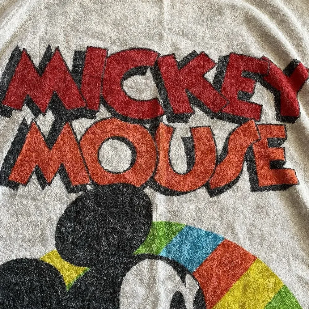 Vintage Walt Disney Mickey Mouse Terry Cloth Bath Beach Towel Franco USA - READ